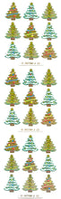 Load image into Gallery viewer, JF070 WASHI STICKERS GOLD CHRISTMAS TREES WITH GOLD FOIL