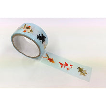Load image into Gallery viewer, AT589 WASHI TAPE WITH GOLD FOIL GOLD FISH
