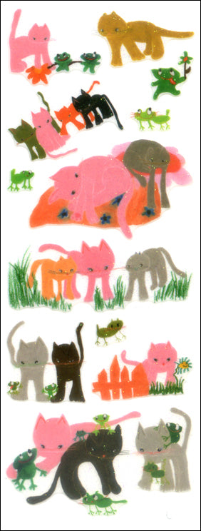 99-007 UOU CUTE STICKER CATS & FROGS