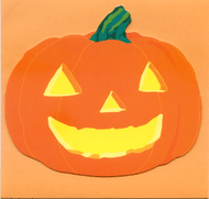 DN086 DIE CUT GREETING CARD HALLOWEEN JACK-O-LANTERN