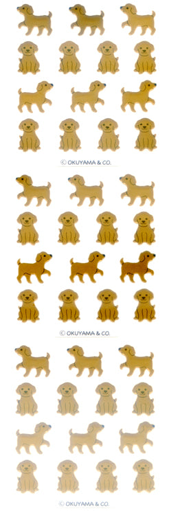 JG040 GOLD FOIL STICKERS PUPPIES