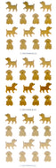 JG040 GOLD FOIL STICKERS PUPPIES