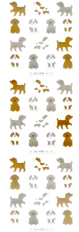 JG043 GOLD FOIL STICKERS PUPPIES