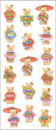 JQ360 WASHI STICKERS TEDDY BEARS IN KIMONO
