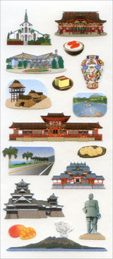 JQ380 WASHI STICKERS WONDERS OF KYUSHU