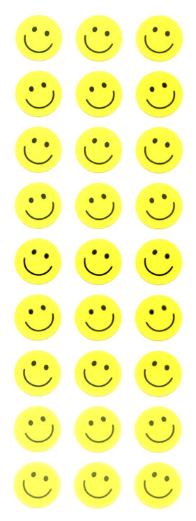 SL435 SMILE FACE STICKERS 14mm Yellow