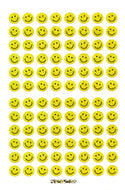 SS176 HOLOGRAM SMILE FACE STICKERS 9mm Yellow