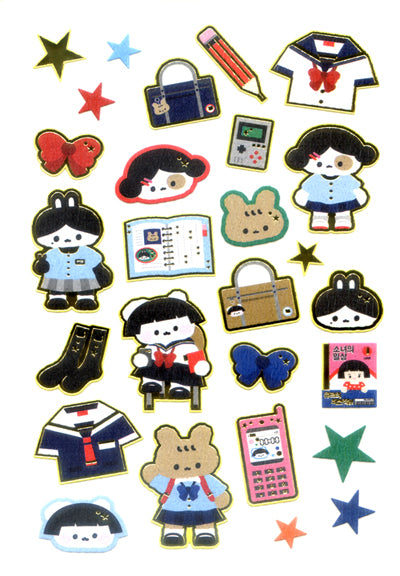 UR001  PAPER STICKERS WITH GOLD PLATE  URR  CHARACTERS
