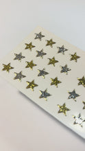 Load and play video in Gallery viewer, GH411 GLITTER STICKERS 10mm GOLD &amp; SILVER STARS
