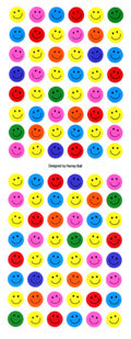 SC198 PAPER STICKERS SMILE FACE  7mm multi-colored