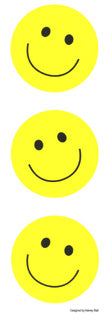 ZC335 PAPER SMILE FACE STICKERS 40mm  Yellow