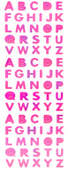 AU452 AURORA STICKERS  ALPHABET MEDIUM SIZE PINK
