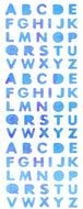 AU457 AURORA STICKERS  ALPHABET MEDIUM SIZE BLUE