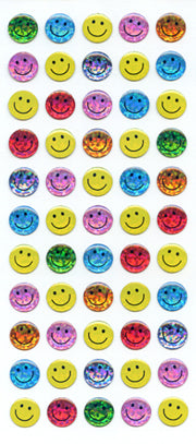 SE298 CRYSTAL STICKERS SMILE FACE 10 mm MULTI-COLORED