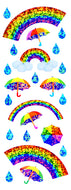CP093 PRISM STICKERS RAINBOW & UMBRELLA