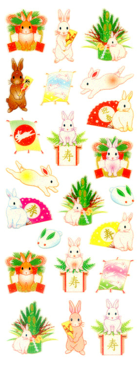 CR243 SPARKLIES NEW YEAR'S RABBITS