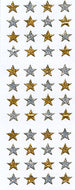 GH411 GLITTER STICKERS 10mm GOLD & SILVER STARS