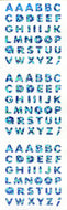 HG157 PRISM STICKERS ALPHABET BLUE SMALL