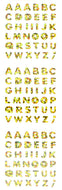 HG158 PRISM STICKERS ALPHABET GOLD SMALL