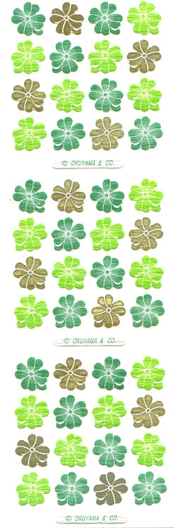 JC092 WASHI STICKERS CLOVERS WITH GOLD FOIL