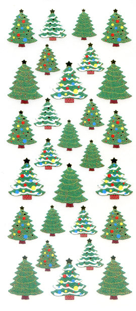 JQ270 WASHI STICKERS CHRISTMAS TREES WITH ILLUMINATION