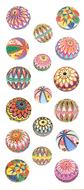 JP340 WASHI STICKERS  TEMARI