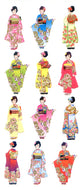 JP342 WASHI STICKERS  KIMONO