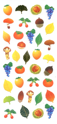 JP347 WASHI STICKERS  NUTS & FRUITS