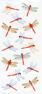 JP389 WASHI STICKERS  RED DRAGONFLIES