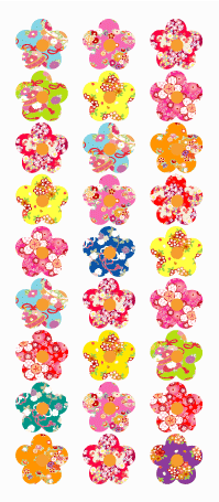 JP449 WASHI STICKERS  CHIYOGAMI FLOWERS