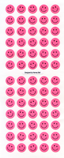 JS038 PAPER GLITTER STICKERS SMILE FACE PINK