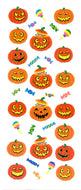 JS286 PAPER GLITTER STICKERS JACK-O'-LANTERNS