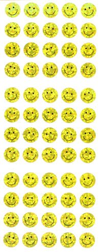PH035 PRISM SMILE FACE STICKERS 9mm Yellow