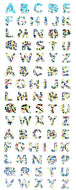 PMS455 PRISM STICKERS ALPHABET SILVER MEDIUM SIZE