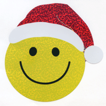 XL046 CHRISTMAS LARGE STICKERS SMILE FACE SANTA CLAUS