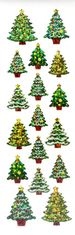 XJ270 CHRISTMAS PRISM STICKERS CRISTMAS TREES WITH ILLUMINATION