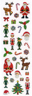 XP461 CHRISTMAS PRISM STICKERS Santa Claus & Elf