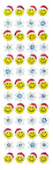 XJ546 CHRISTMAS PRISM STICKERS Snowflakes & Smile face