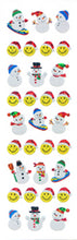 Load image into Gallery viewer, XJ555 CHRISTMAS PRISM STICKERS Smile face &amp; Snowman
