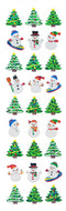 XJ570 CHRISTMAS PRISM STICKERS Christmas tree & Snowman