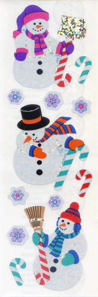 XPM904 SANDYLION PRISM STICKERS  SNOWFLAKES & SNOWMEN