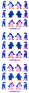 YA024 AURORA STICKERS BLUE PENGUINS