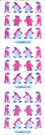 YA026 AURORA STICKERS PINK PENGUINS