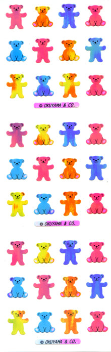KA028 AURORA STICKERS BEARS 3 COLORS – Stickerfun Japan