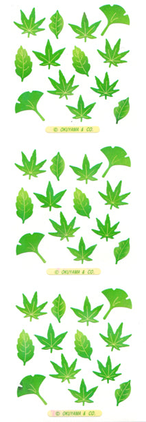 YA165 AURORA STICKERS GREEN LEAVES – Stickerfun Japan