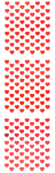YA231 AURORA HEART STICKERS  RED 4mm