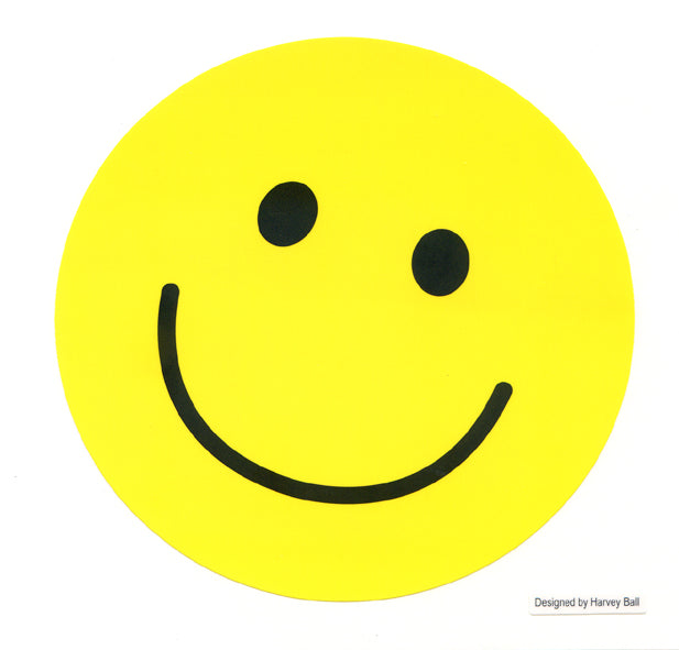 SB035 PAPER SMILE FACE STICKERS 90mm Yellow