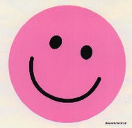 ZB038 PAPER SMILE FACE STICKERS 90mm Pink