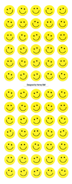 SC035 PAPER SMILE FACE STICKERS 9mm Yellow