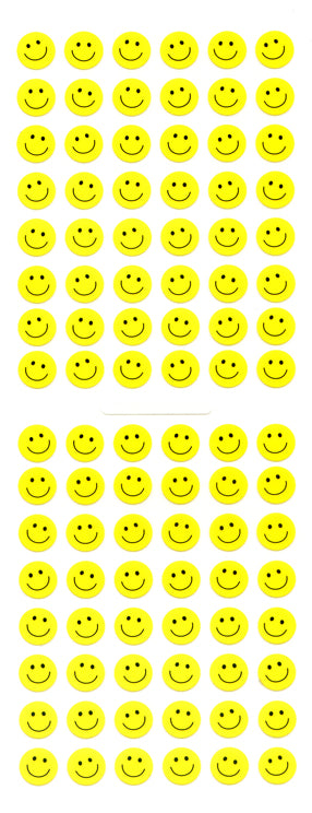 SC176 PAPER SMILE FACE STICKERS 7mm Yellow